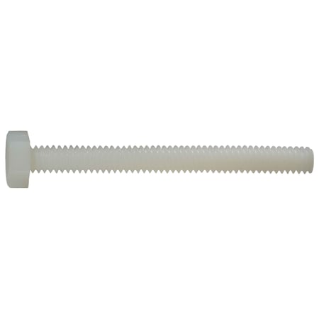 Midwest Fastener Not Graded, 1/4"-20 Hex Head Cap Screw, Plain Nylon, 2-1/2 in L, 8 PK 77085